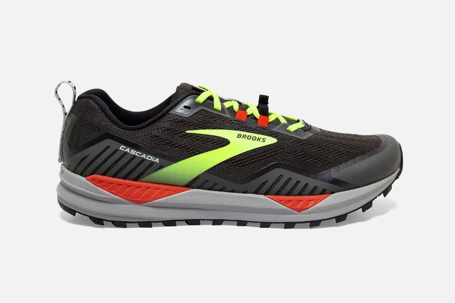 Brooks Cascadia 15 Trail Running Shoes Mens - Black/Green - IKCXQ-7824